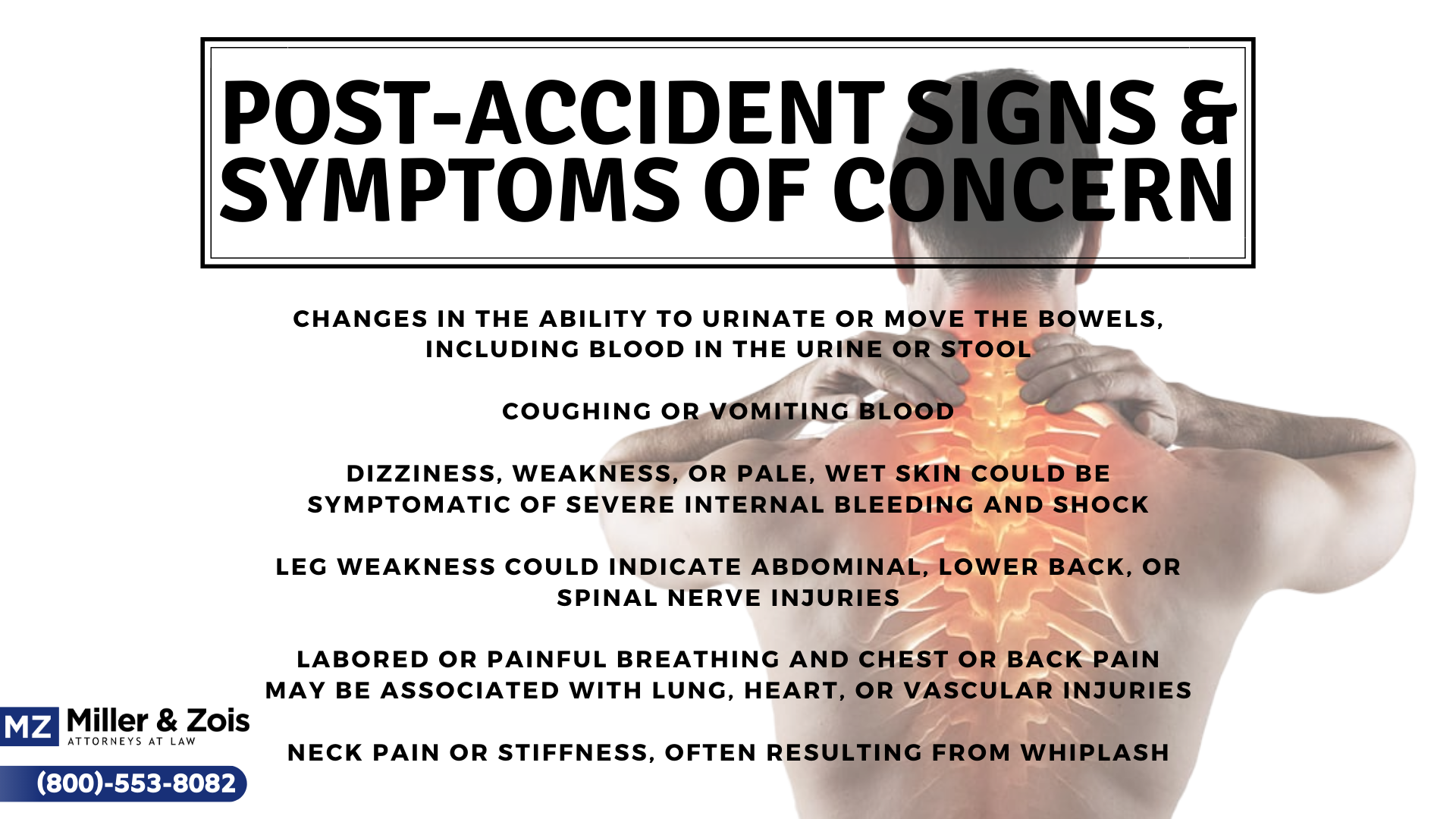 post-accident signs symptoms