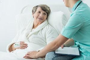 Patient lying in bed