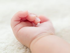 New born baby hand